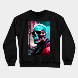 Abstract Cyberpunk Skull Crewneck Sweatshirt